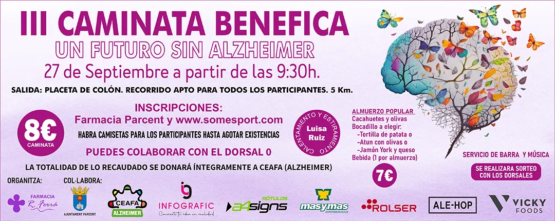 Caminata solidaria Parcent por un futuro sin Alzheimer